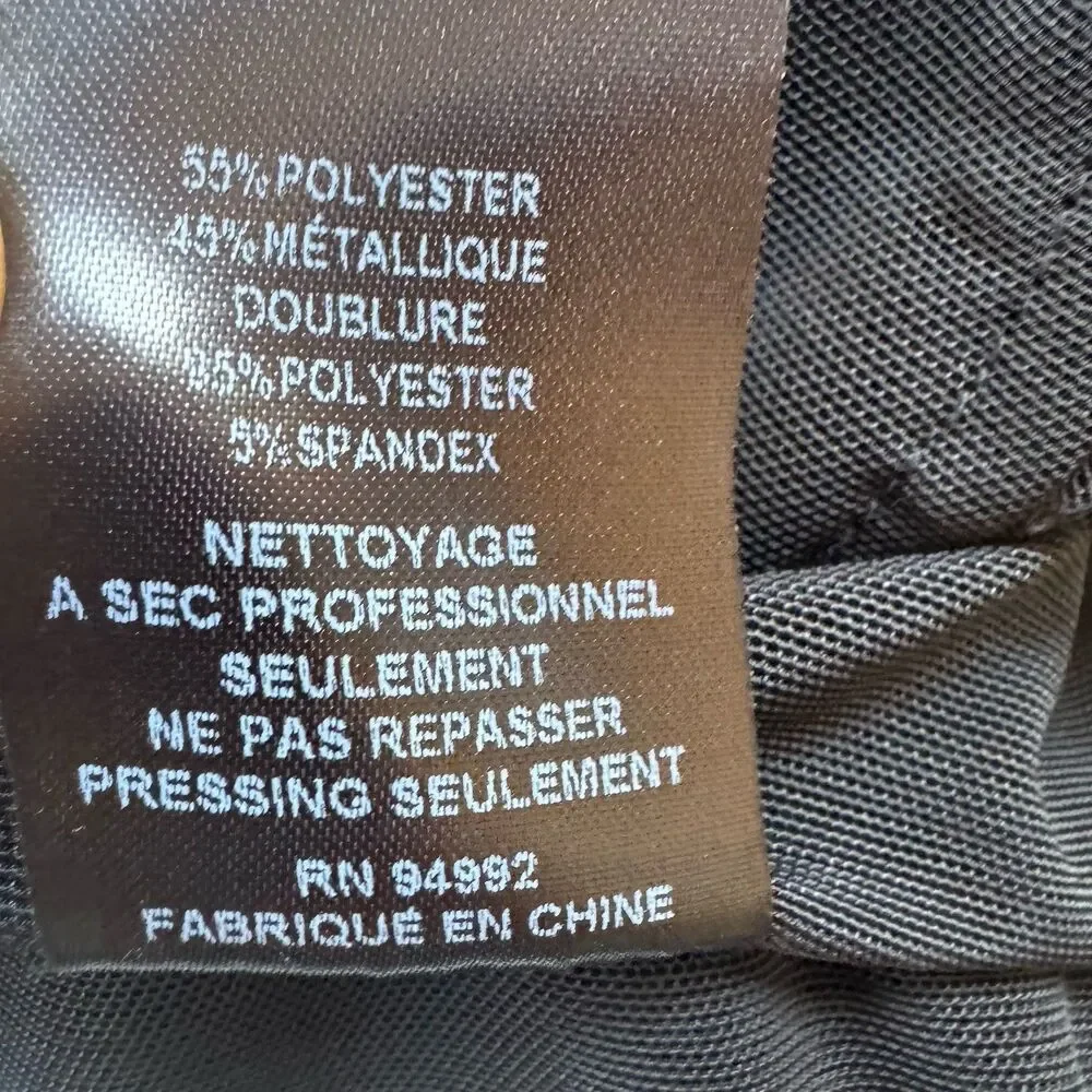 New Jonathan Simkhai Women's Metallic Size 4 Wrap Crop Top Long Sleeves Midnight - Picture 8 of 16